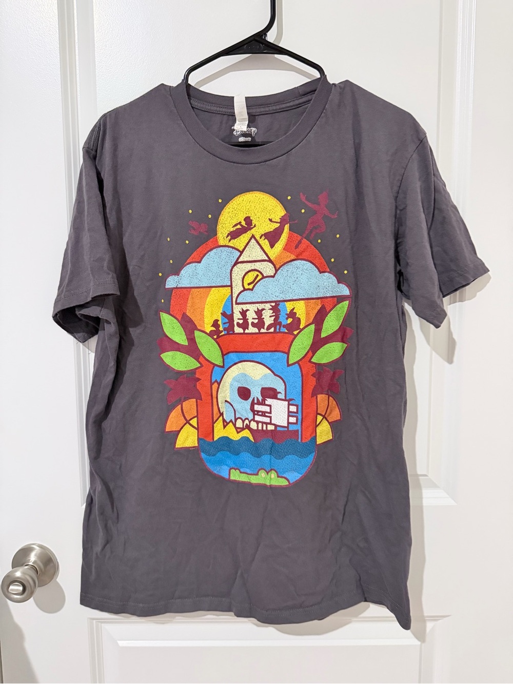 Men's Short-Sleeve Graphic Tee - Charcoal with Multicolor Print